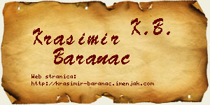 Krasimir Baranac vizit kartica